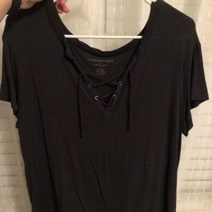 American Eagle lace up top
